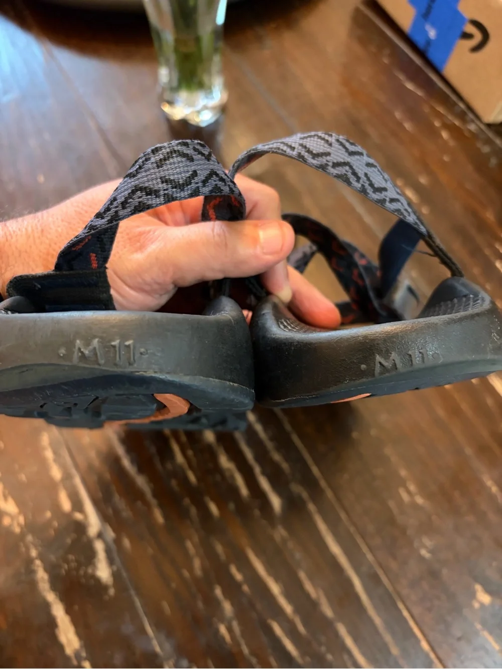 Chaco Men's Black and Gray Strappy Sandals